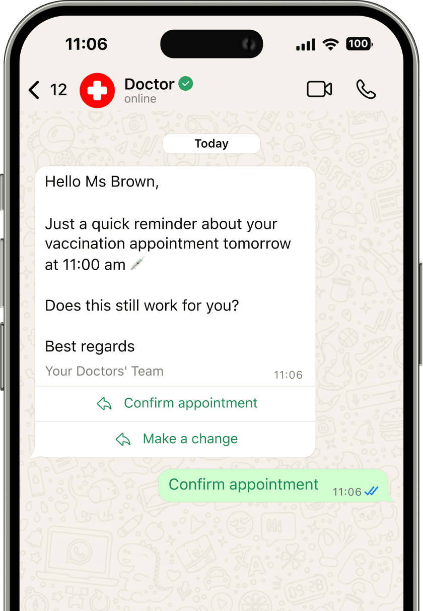 Fewer patient appointment no-shows