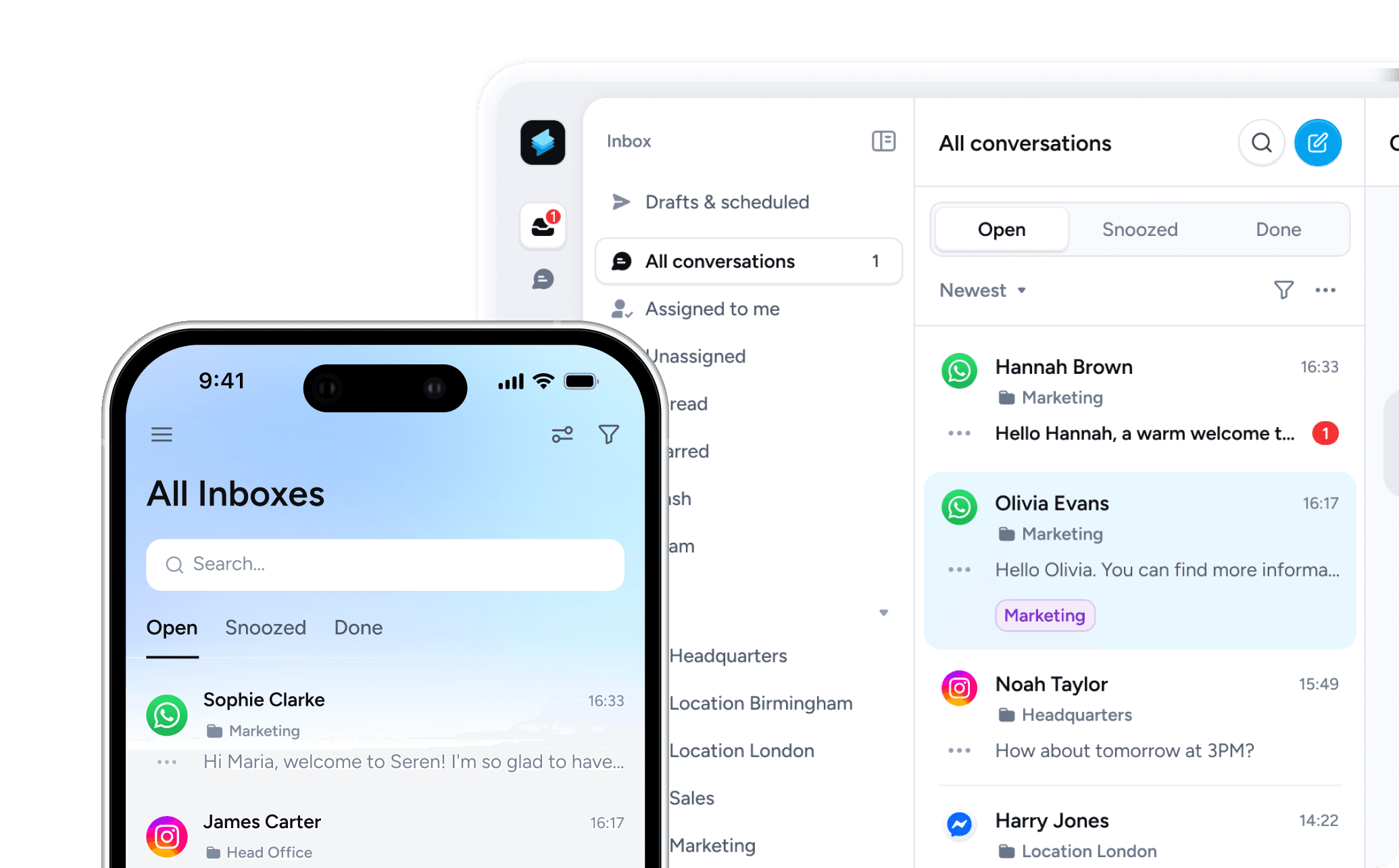 Mobile communication via app