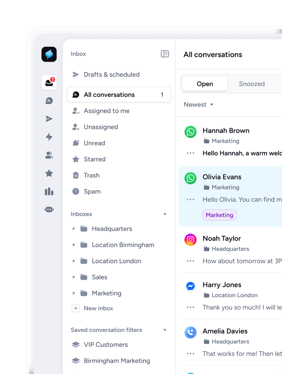 Unified inbox for all channels