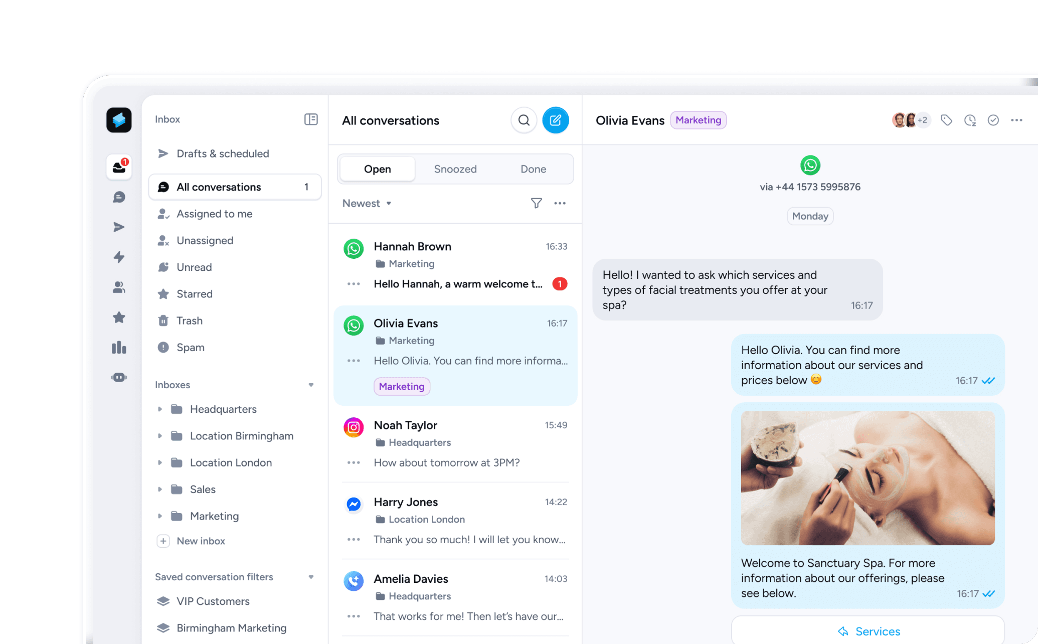 Unified inbox for all channels